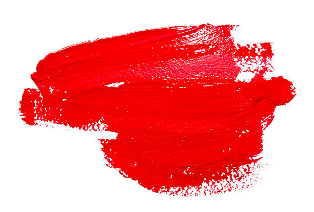 istock Red strokes of the paint brush isolated 623203246