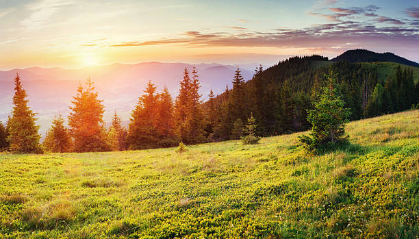 istock colorful sky with sun background in mountains. sunset, sunrise. 623204758