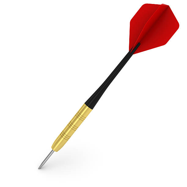 istock Dart with Red Flight Isolated on White 3D Illustration 623205358