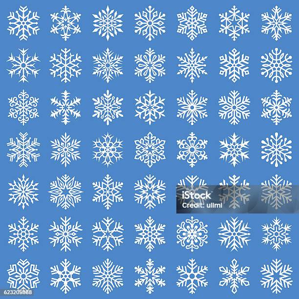 Set Of Vector Snowflakes Stock Illustration - Download Image Now - Snowflake Shape, Vector, Christmas