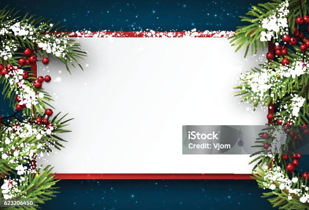 Christmas Background With Fir Branches Stock Illustration - Download Image Now - Christmas, Backgrounds, Border - Frame