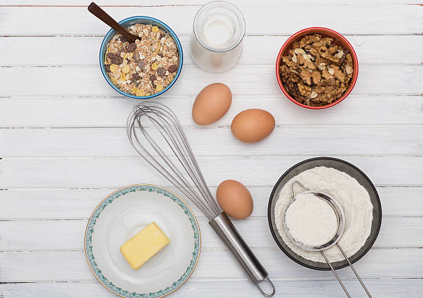 istock Flour, sugar, butter, oats, eggs, chocolate  walnuts 623206886
