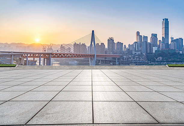 istock Empty floor and modern city skyline in chongqing,china 623208178