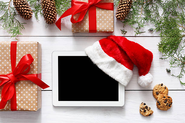 świąteczne zakupy online - ipad shopping gift retail zdjęcia i obrazy z banku zdjęć