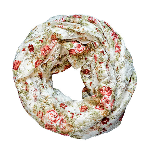 istock Silk floral scarf isolated on white 623208848