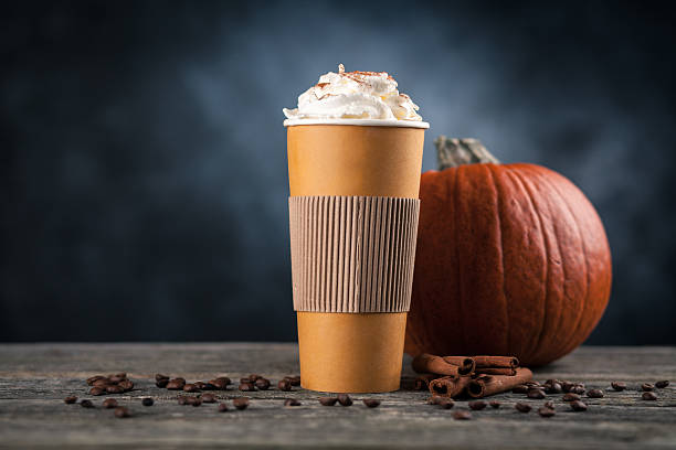 istock Pumpkin spice latte in a paper cup 623210396