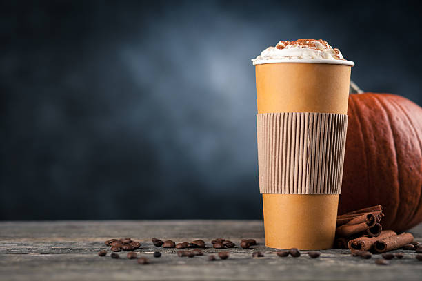 istock Pumpkin spice latte in a paper cup 623210492