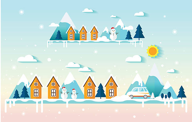 istock Winter time. Snow mountains, country hotel in forest area 623210608