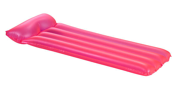 istock Pink air pool matress isolated on white 623213552