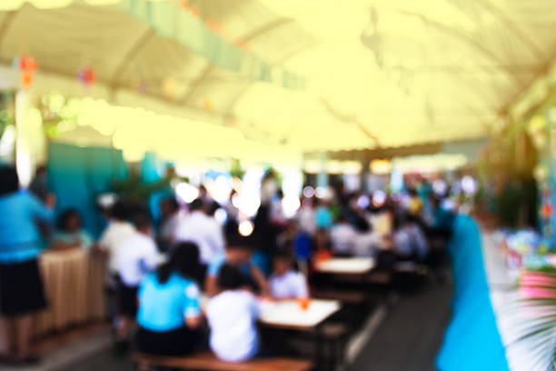 Abstract blurred photo of teacher and study in class room, education concept