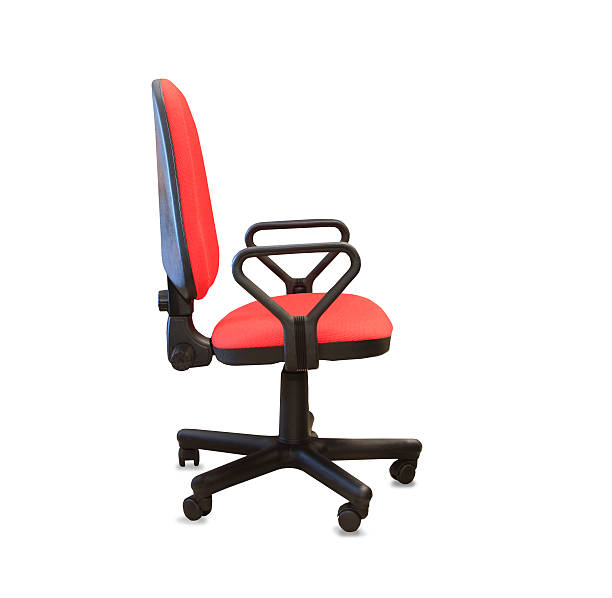 istock Modern office chair from red cloth. Isolated 623213998