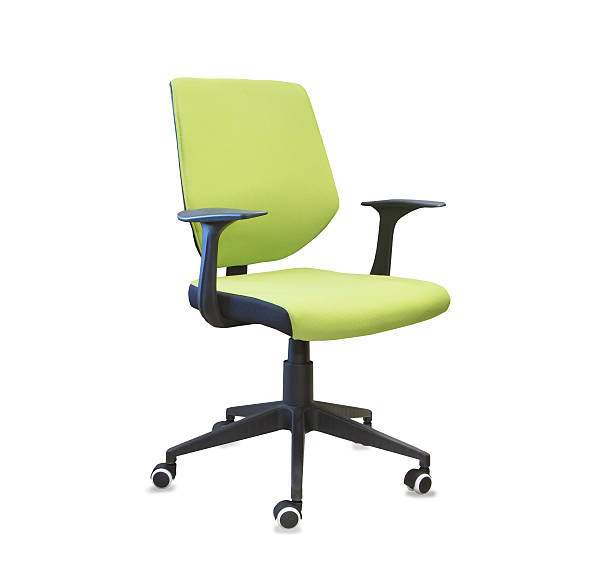 istock Modern office chair from green cloth isolated over white 623214034