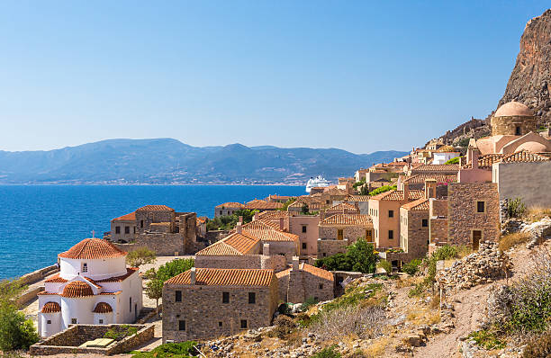 Monemvasia the medieval town in Peloponnese Monemvasia the medieval town in Peloponnese, Greece monemvasia stock pictures, royalty-free photos & images