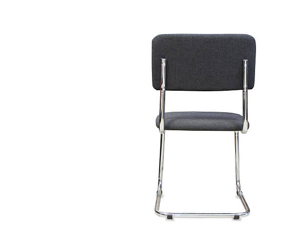 istock back view of modern office chair from gray cloth. Isolated 623214366