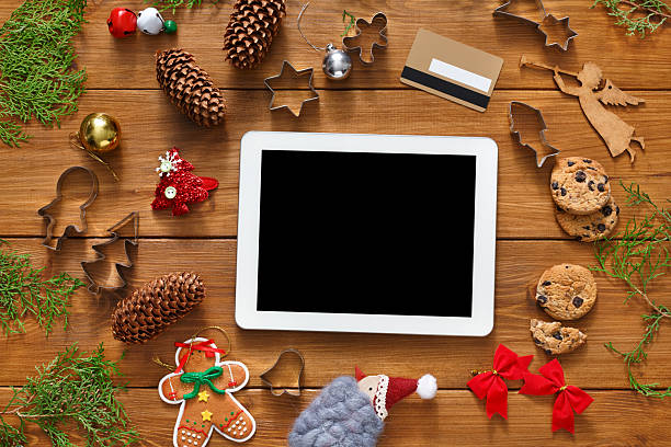 istock Christmas online shopping background 623215474