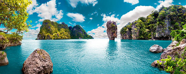 paysage pittoresque. seascape - beach blue turquoise sea photos et images de collection