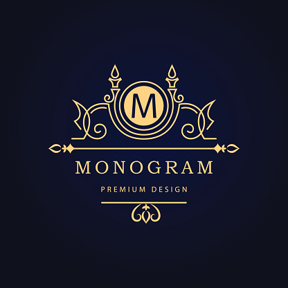 Monogram Design Graceful Template Elegant Business Emblem Letter M ...