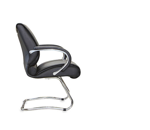 istock The office chair from black leather. Isolated 623266504
