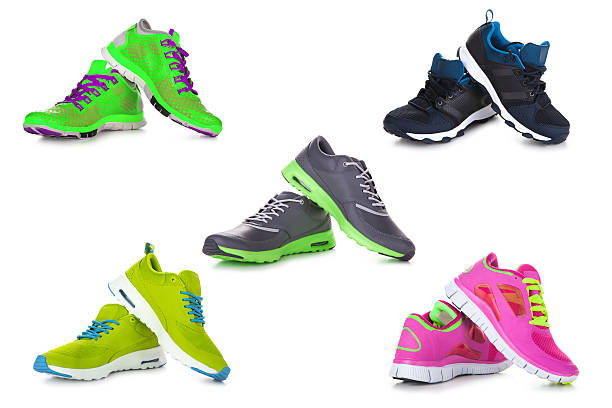 istock Set of diferent and modern sport shoes 623266972