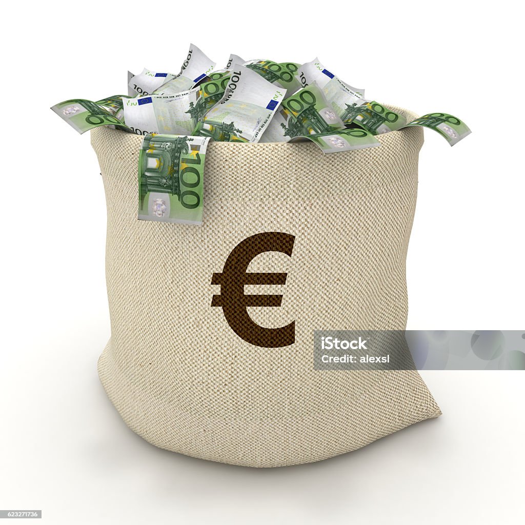 fundament Temmen olie Euro Banknotes Money Bag Concept Stock Photo - Download Image Now - Bank -  Financial Building, Banking, Business - iStock