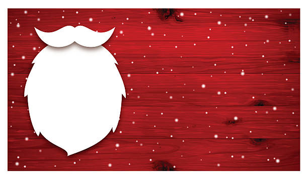 Christmas background [Beard of Santa Claus on the red board] vector art illustration