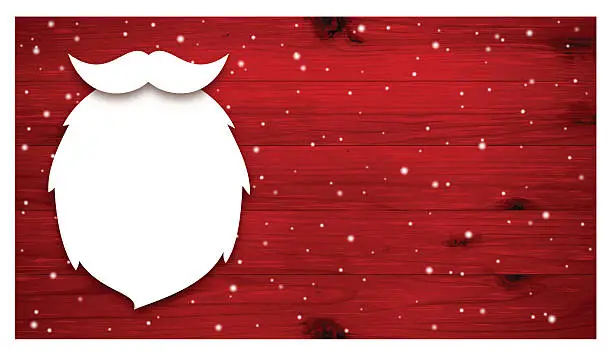 Vector illustration of Christmas background [Beard of Santa Claus on the red board]