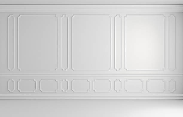 istock White colorless wall in classic style empty room architectural b 623272718