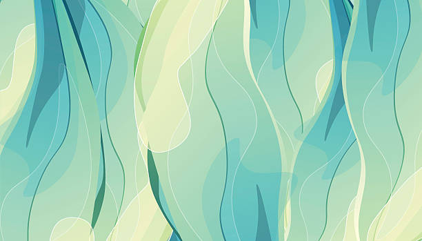 wektor zielona natura artystyczne rośliny kolor tła - abstract summer sea vector stock illustrations
