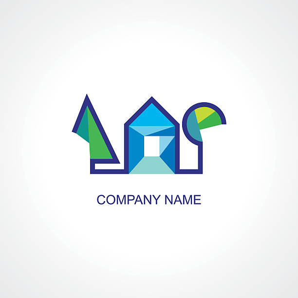 Vector logo for architect or organic company. vector art illustration