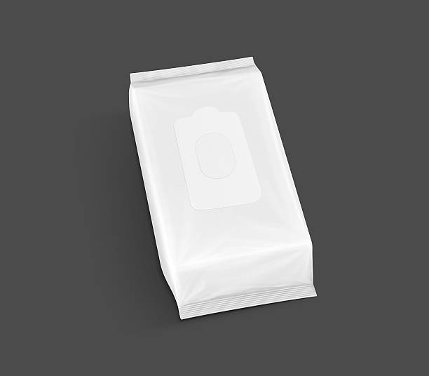 istock blank packaging paper wet wipes pouch in top view 623277818