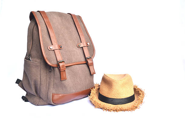 istock Brown bag with passport and smartphone on white background 623279924