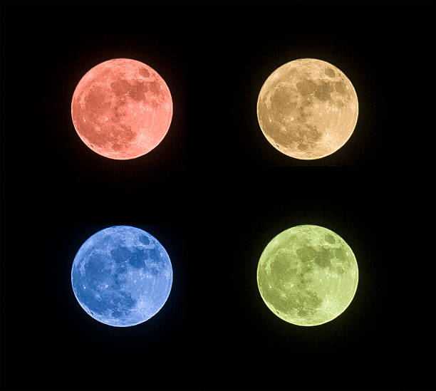 bunte vollmond auf blackcompilation - full moon moon lunar eclipse red stock-fotos und bilder
