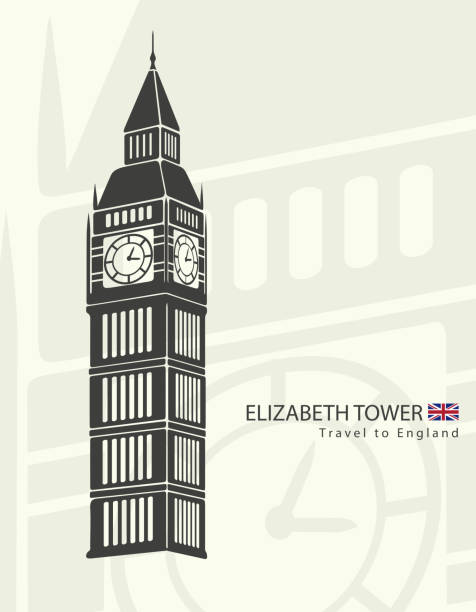 elizabeth turm uhr groß ben - big ben london england tower clock tower stock-grafiken, -clipart, -cartoons und -symbole