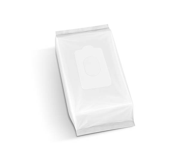 istock blank packaging paper wet wipes pouch in top view 623281640