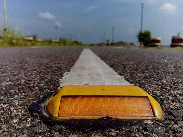 istock View from the reflectors on the road 623285234