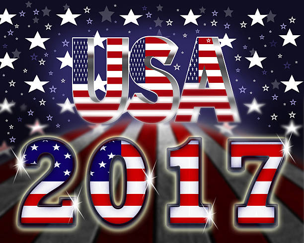 istock New Year 2017 with USA patriotic background. 623285672