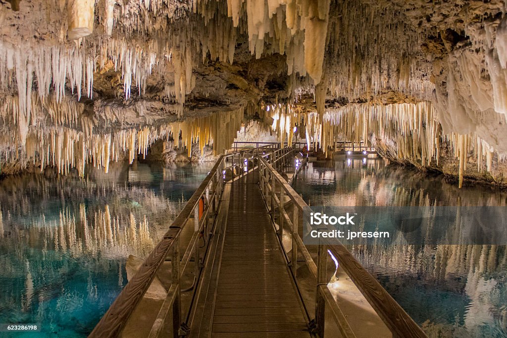 Mirror Reflections at the Crystal Caves in Bermuda mirror reflections of stalactites at the crystal caves in bermuda Bermuda Stock Photo