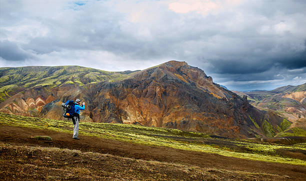 istock hiker in the mountains, Iceland 623287174