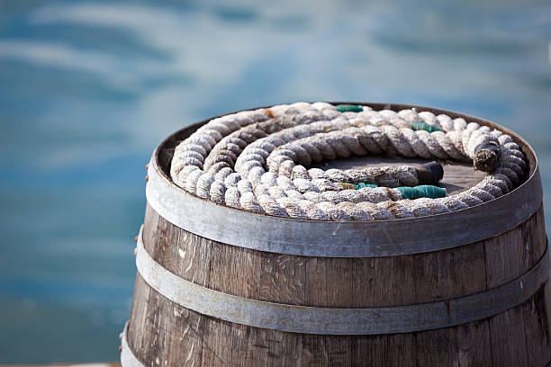 Morro Bay California Boat Dock Barrel and Rope