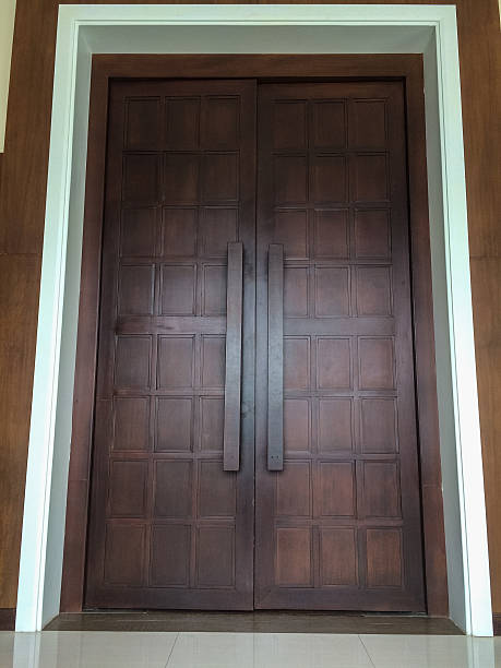 istock Big brown wooden door 623287700