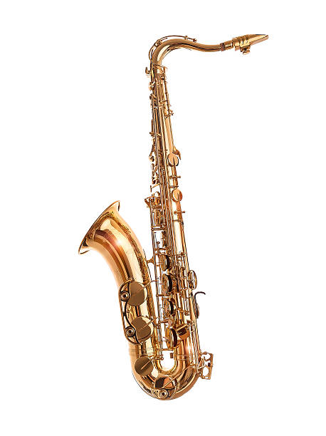 istock Golden Saxophone isolated on white. 623289634