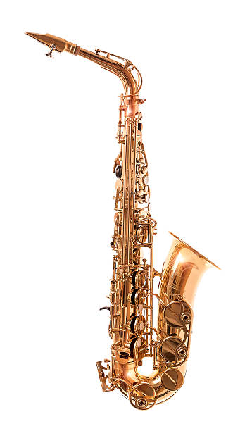 istock Golden Saxophone isolated on white. 623289660