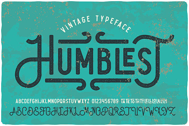Vintage grunge font with dirty noise texture. Vintage grunge font with dirty noise texture. Old letters on rusted background. retro fonts stock illustrations