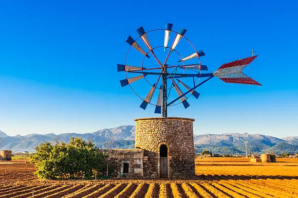 Traditional windmill in Mallorca
