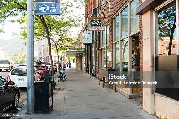 Downtown Missoula Montana Western Cityscape Street Scene Usa Stock Photo - Download Image Now