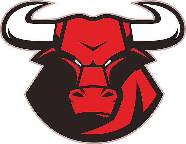 ilustrações, clipart, desenhos animados e ícones de mascote de touro irritado - bull texas longhorn cattle horned white