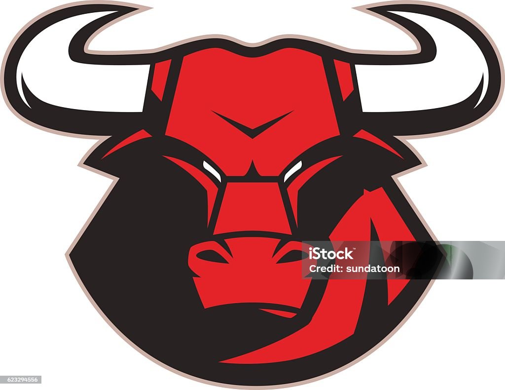 Angry bull mascot Clipart picture of an angry bull head cartoon mascot logo character Anger stock vector