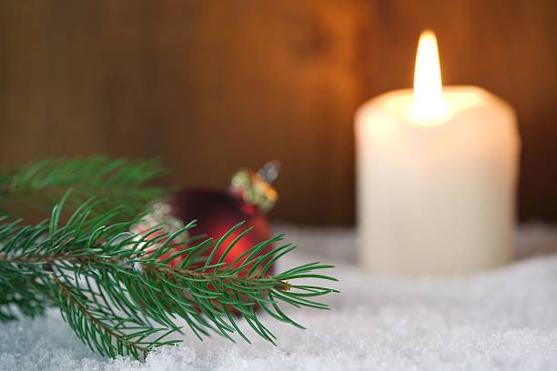 istock Brunch of Christmas tree with candle 623297122