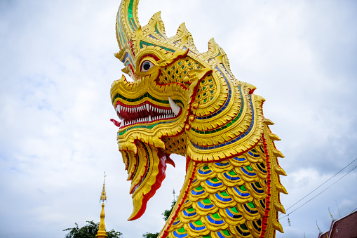 Udon Thani, Thailand - November 10, 2016: King of snake or thai dragon  statue in Udon Thani ,Thailand. Photo taken on: 10 November , 2016