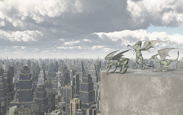 istock Gargoyles over a big city 623298550